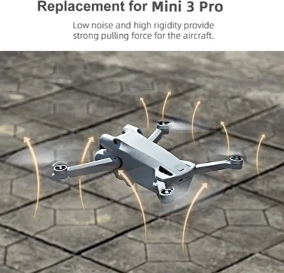 Produktbild von Propeller für DJI MINI 3 PRO – Orange Kanten, 4 Paar (16 Stück) Ersatzpropeller, ideal für den Zubehörbedarf von Fernsteuerungsdrohnen