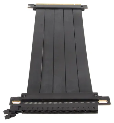 Image de Câble d'extension PCIe 4.0 x16 à haut blindage, flexible à 180°, pour carte graphique, noir, 30 cm
