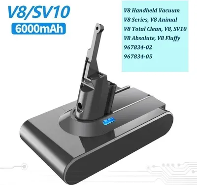 Produktbild von Staubsauger Akku 6000 mAh - Ersatzakku V8 - Kompatibel mit DC58 DC59 DC61 DC74 SV03 SV04 SV06 - Li-Ion