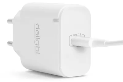 Obrázok produktu pre USB-C nabíjačka 20 W PD rýchle nabíjanie – kompaktný adaptér typu C – univerzálny pre mobilné telefóny a tablety – biela – rýchla nabíjačka s funkciou Power Delivery [55046WH]