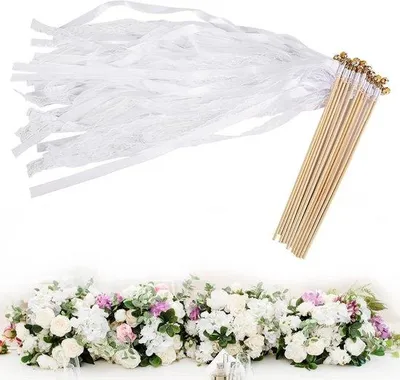 Immagine prodotto di Decorazione da parete per matrimoni, set da 12 pezzi con campanellini e bastoncini di legno