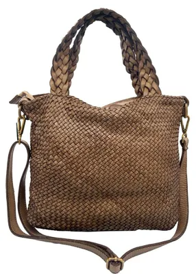 Produktbild von BZNA Bag Siana Taupe Italy Designer Damen Handtasche Tasche Leder Shopper