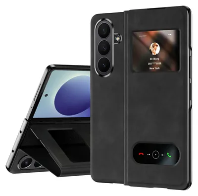 Image de Coque de protection rabattable, texture Nappa, pour Samsung Galaxy Z Fold8 Ultra 5G, couleur noire