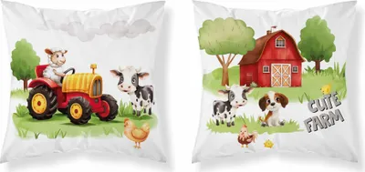 Produktbild von Kissenbezug, Baumwoll-Kinderkissenbezug 40x40 psba 0047a Bauernhof