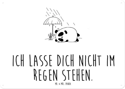 Produktbild von Mr. & Mrs. Panda tafel Panda Freundschaft DIN A5 - Weiß - Geschenk, Blechschild, Türschild, Wandbild, Schild, Retro