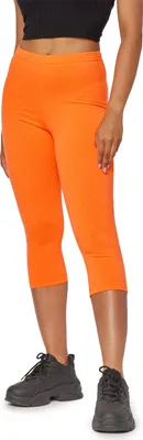 Image de Leggings 3/4 pour femme Bellivalini Neon avec coutures, BLV50-302 (orange fluo, XS)