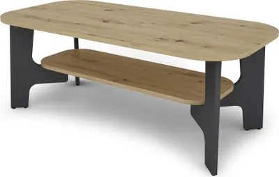 Produktbild von byLIVING Couchtisch JONNY / Melamin Artisan Eiche, Melamin Anthrazit / B 110, H 42,5, T 55 cm / mit Ablageboden