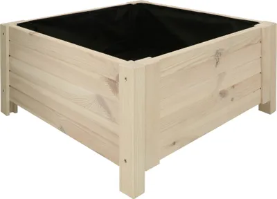 Obrázok produktu pre KOTARBAU® Kvetináč 60x60x30 cm Kvetináč s geotextíliou Veľký vonkajší balkónový kvetináč na ochranu pred zrakmi Kvetináče Kvetináče z borovicového dreva Biela