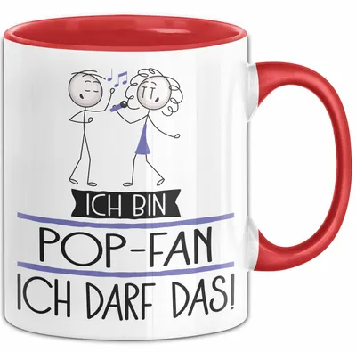 Produktbild von Geschenk für Pop-Fan Tasse Lustige Geschenkidee Geburtstag Ich Bin Pop-Fan Ich Darf Das (Rot)