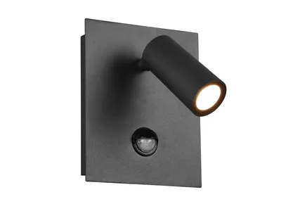 Zdjęcie produktu dla Kinkiet zewnętrzny LED z czujnikiem TUNGA antracytowy 3,5W Ciepła biel 420lm aluminium wym:16x13x13cm IP54 Trio