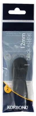 Polyester-Elastikband 12 mm x 2 m, schwarz