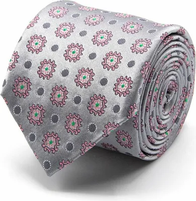 Produktbild von Herren Krawatte aus grauem Seiden-Jacquard mit Jacquard-Muster
