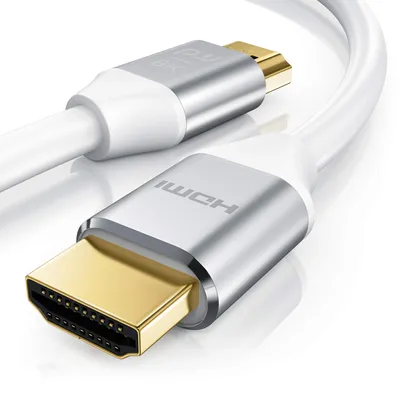 Produktbild von 2m HDMI Kabel 8k @ 120 Hz mit DSC - 7680 x 4320 - UHD II - kompatibel zu HDMI 2.1 2.0a 2.0b - 3D - Ultra High Speed mit Ethernet - Dynamic HDR10+ - VRR - ARC - Blu Ray PS4 PS5 Xbox - Weiß