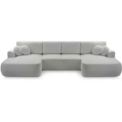 Obrázek produktu pro BEAUTYSOFA Rohová pohovka s funkcí spaní VENTO U, tvar U, barva: světle šedá (Coral75)