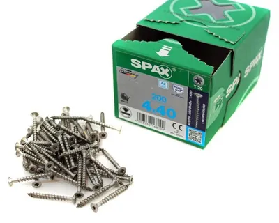 Immagine prodotto di SPAX® 1197000400403 Viti universali SPAX® T20 a testa svasata, non trattate, A2 1197000400403 4 mm x 40 mm, 200 pezzi