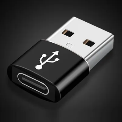 Produktbild von USB-A auf USB-C Adapter 3.0 OTG Stecker Laptop Smartphone Konverter Buchse Laden Daten  schwarz