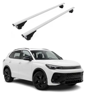 Image de Barres de toit Transversales pour VW Tiguan III 2024-2026 Acier Gris 2Pcs, Image générée par une IA