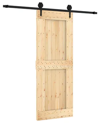 Immagine prodotto di vidaXL Porta scorrevole Naturale e Nero 80 x 210 cm Pino massiccio