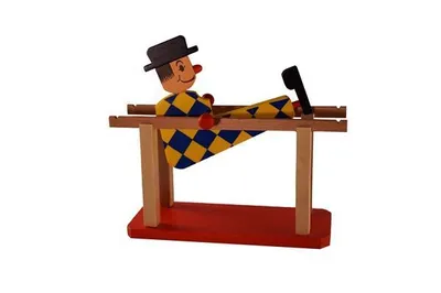 Produktbild von Holzspielzeug Barrennturner Clown Karo Höhe=13,5cm NEU