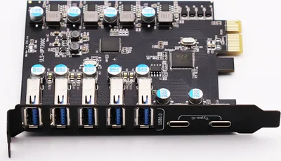 Immagine prodotto di Scheda di espansione PCI-E su USB 3.0 a 7 porte (2 x USB-C - 5 x USB-A), PCI-Express (Windows 10/8/7/XP)