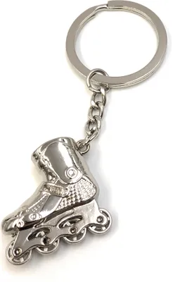 Produktbild von Onwomania Schlüsselanhänger Inline Skate Skaten Silber Metall Anhänger Charm
