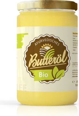 Produktbild von LaFiNa  Ghee Butteröl 830g Vorratspack | Ayurveda Weidemilch-Qualität | Hocherhitzbar laktosefrei | Großpackung Butterschmalz z.B. für Gastro