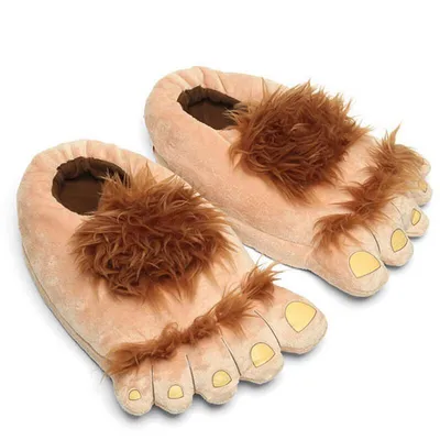 Produktbild von Neuheit Spaß Hausschuhe Familie Größen Matching His/Hers Hairy Monster Comedy Feet