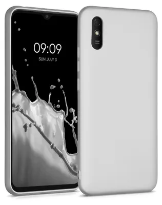 Produktbild von kwmobile Handyhülle für Xiaomi Redmi 9A / 9AT Hülle - Silikon Case metallisch schimmernd - Schutzhülle Cover - Metallic Silber