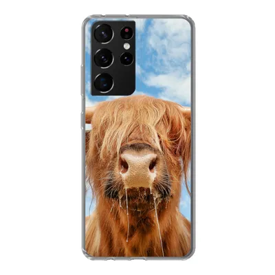 Produktbild von MuchoWow® Handyhülle Schutzhülle Hülle für Samsung Galaxy S21 Ultra Schottischer Highlander - Wolke - Tiere Silikon Softcase Handy Hülle - Mobiltelefon