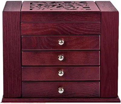 Produktbild von Schmuckkästchen – Aufbewahrungsbox für Schmuck – Schmuckaufbewahrung – Große Kapazität – 28x19x24 cm – Holzoptik