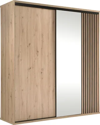Produktbild von Kleiderschrank 199 cm breit Eiche mit schwarz CALLAO-161