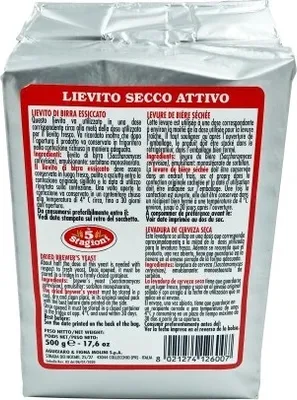 Produktbild von 5 Stagioni Bierhefe für Pizza Lievito Secco Attivo 500g