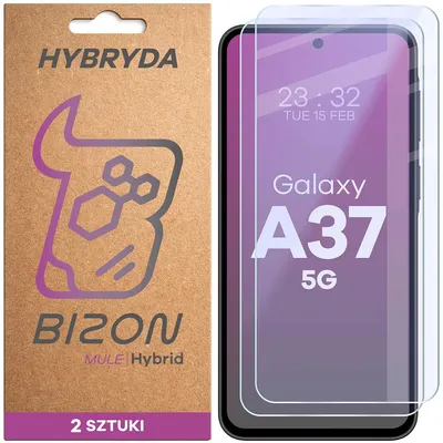 Produktbild von 2x Flexibles Hybridglas für Galaxy A37 5G, Bizon Hybrid Mule Duo