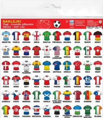 Image de Maillots de football - Drapeaux du monde. Autocollants.
