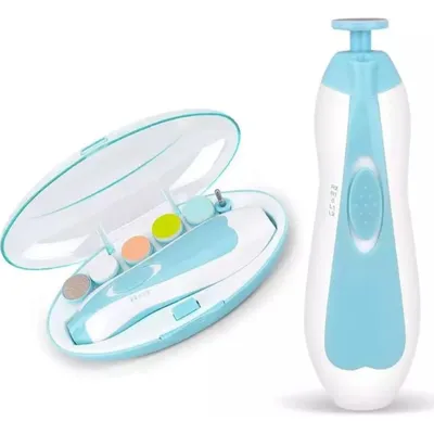 Produktbild von Baby Nageltrimmer Elektrisch Blau LED Licht Leise 4 Stufen Einstellbar Nagelfeile für Babys Kinder Sicher Nagelpflege Set Fingernägel Zehennägel