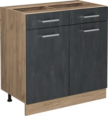 Immagine prodotto di Mobiletto base per cucina Vicco R-Line Calce nera 80 cm senza piano di lavoro, Model 47523