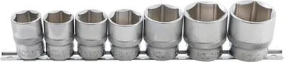 Immagine prodotto di BGS Set di chiavi a bussola, attacco esagonale quadro 12,5 mm (1/2 pollice) SW 20 - 32 mm 7 pezzi