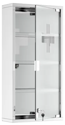 Produktbild von Medizinschrank Arzneischrank aus Edelstahl, 30 x 12 x 60 cm, für Bad