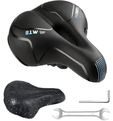 Produktbild von Fahrradsattel Gelsattel Mountainbikesattel - Atmungsaktiv - Wasserdichtes Kunstleder - Schwarz - Für MTB und Rennrad