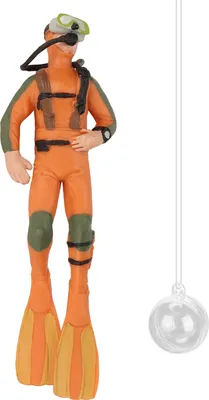 Produktbild von Aquarium Taucher Deko schwebend Simulation Schwimmhaltung Froschmann Fischotter Landschaftsdekoration Orange