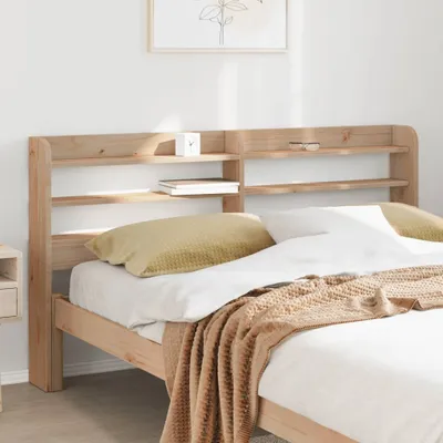 Produktbild von Möbel Kopfteil mit Ablagen 160 cm Massivholz Kiefer - Kopfteile &17102