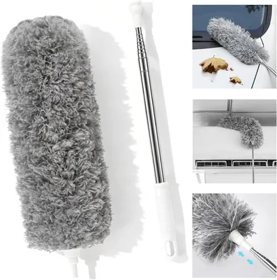 Imagen del producto de Escoba de microfibra extensible, con mango largo, lavable, ideal para techos altos