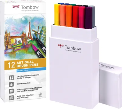 Image de TOMBOW Peintre double fibre "Dual Brush Pen ABT" Couleurs primaires