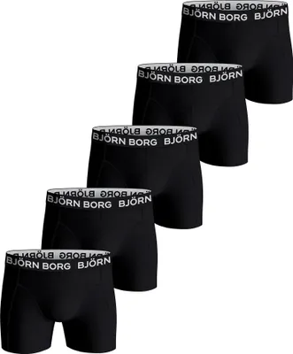Produktbild von BJÖRN BORG Herren Boxershorts, 5er Pack - Baumwolle Stretch Trunks, Big Logo, Baumwolle, Logobund Schwarz/Weiß XL