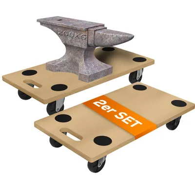 Produktbild von TroniTechnik® Rollbrett TT-RB 02 SET (2 Stück) Transportroller rutschfest je 200 kg Tragfähigkeit,Möbel Transporthilfe für Umzug | Transport Rollbrett für Umzug & Werkstätten