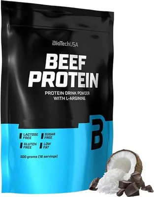 Produktbild von BioTech USA Rindfleischprotein 500g mit Kokosnuss- und Schokoladengeschmack
