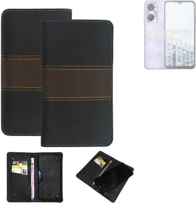 Produktbild von K-S-Trade Hülle Handyhülle kompatibel mit Tecno Pop 6 Schutzhülle Walletcase Bookstyle Tasche Schutz Case Handytasche Wallet Cover Kunstleder