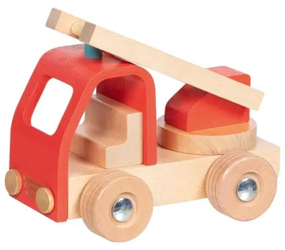 Produktbild von Goki Feuerwehrwagen Holzspielzeug mit Leiter für Kinder