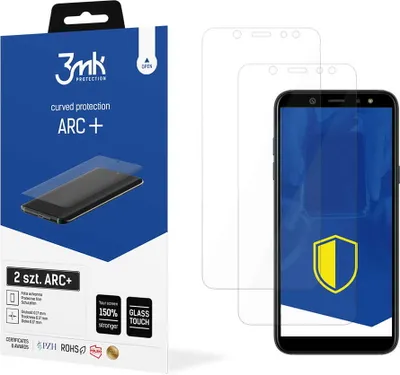 Produktbild von 3mk Display Schutzfolie ARC+ für Samsung Galaxy A6  0,17mm Self-Heal (2 Stück)