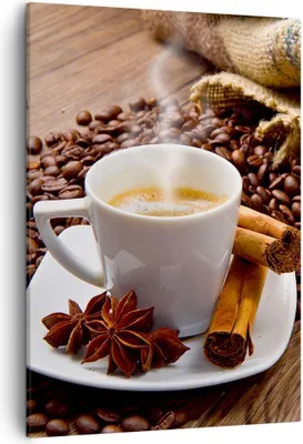 Produktbild von Bild auf Leinwand - Leinwandbild - Einteilig - Kaffee schwarz Frühstück Schokolade - 50x70cm - Wand Bild - Wandbilder - Leinwanddruck - Wanddekoration - Leinwand bilder - Wandbild - PA50x70-2152